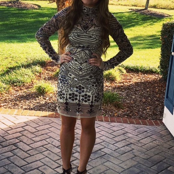 Embroidered Sheath Dress - Picture 3 of 3